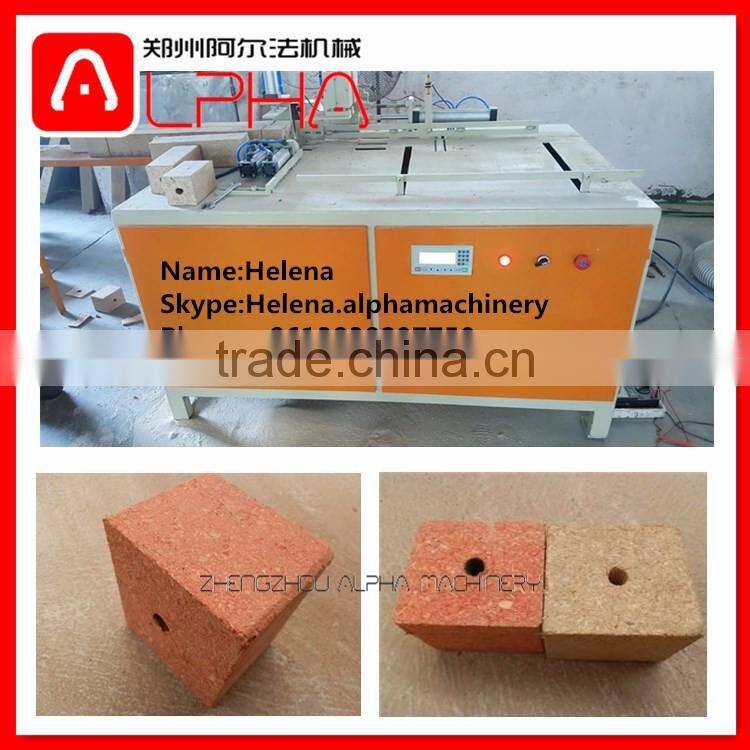 Automatic wood log cutting machine sawdust wood block making machine