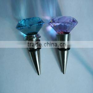 Shining Diamond Crystal stainless steel wine bottle stopper metal bottle cap wine stopper