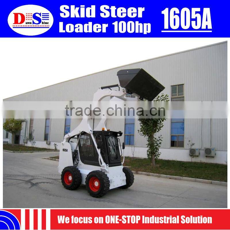 100hp High Quality Hydraulic Joystick 1605A Skid Steer WECAN Mini Skid Loader - Mini Skid Steer Loader for Sale