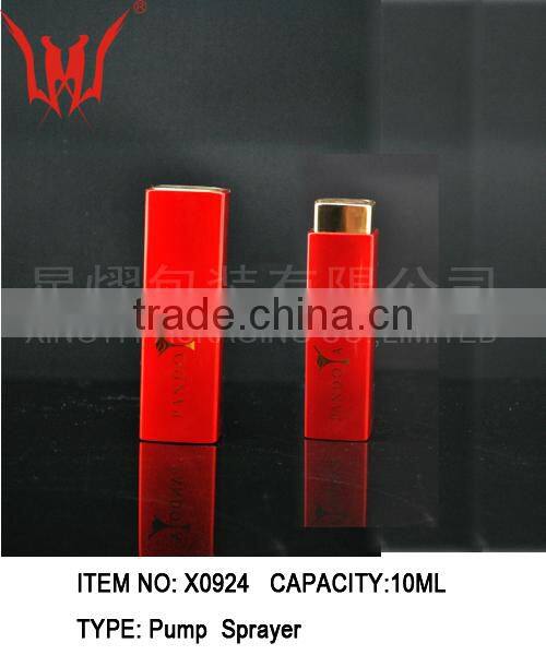 Fancy color square aluminum perfume bottle 10ml