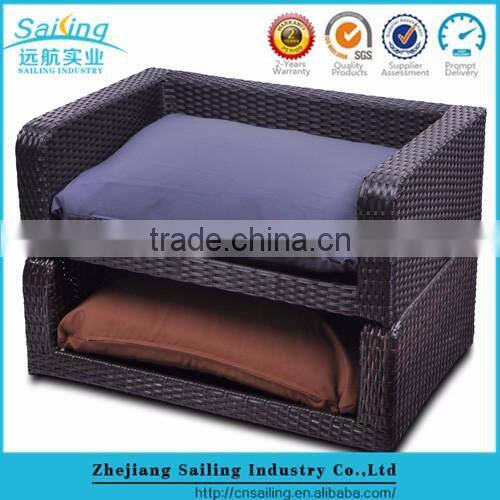 Sailing Outdoor Furniture Waterproof PE Wicker Outdoor Pet Bed - Coffee Bean Brown