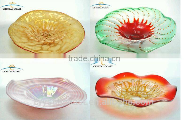 red round swirl antique murano wall hanging wedding decoration; fruit plates; garden decoration morano plates