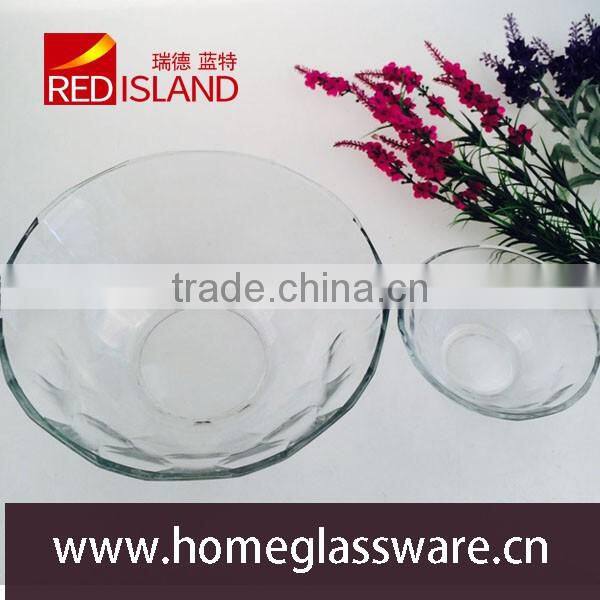 wholesale Soccer shaped salad glass bowl, hight white glass bowl