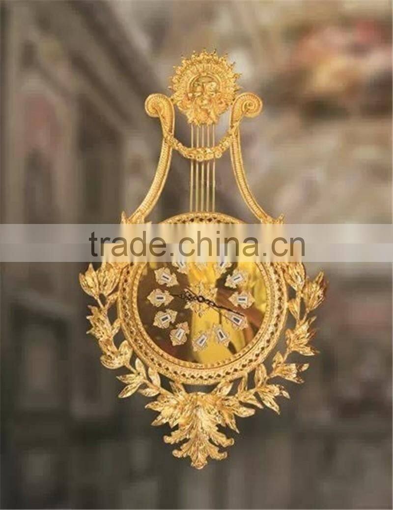 Antique Classical Wall Hanging Clock, Luxury Brass With 24K Gold Wall Clock & Home Decoration Art