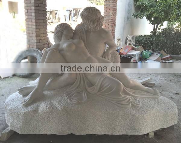 Famous White Marble Lying Nude Man and Woman Statue