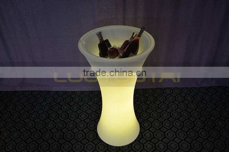 High-grade floor stand LED lighting PE ice bucket/wine cooler/flower port /wine holder/bar ice bucket LTT-CF17
