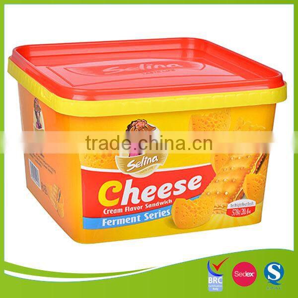 iml design food grade plastic cookie box/container