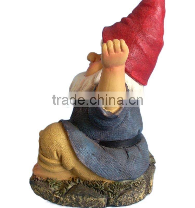 Popular cute mini wholesale funny garden slouching gnome with bird