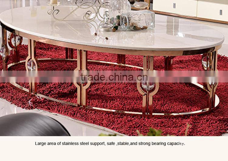 Stainless Steel Marble Modern Gold Coffee Table C366