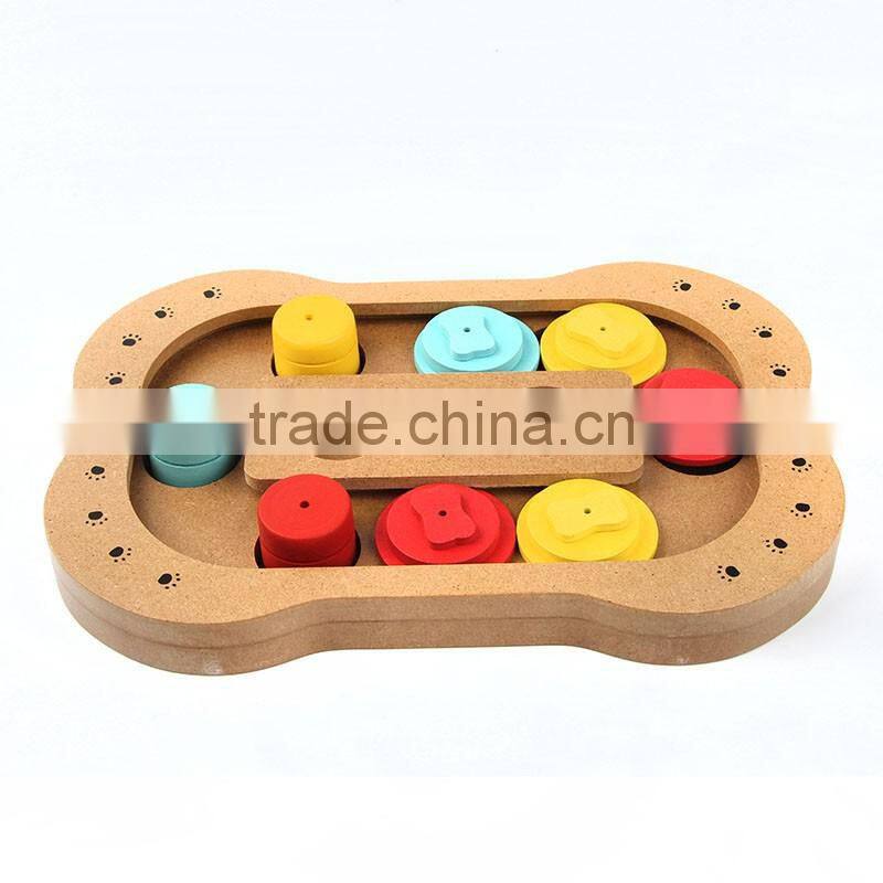 Eco-friendly pet cat dog Interactive toys for dogs and cats Food treated wooden pet feeder educational toys