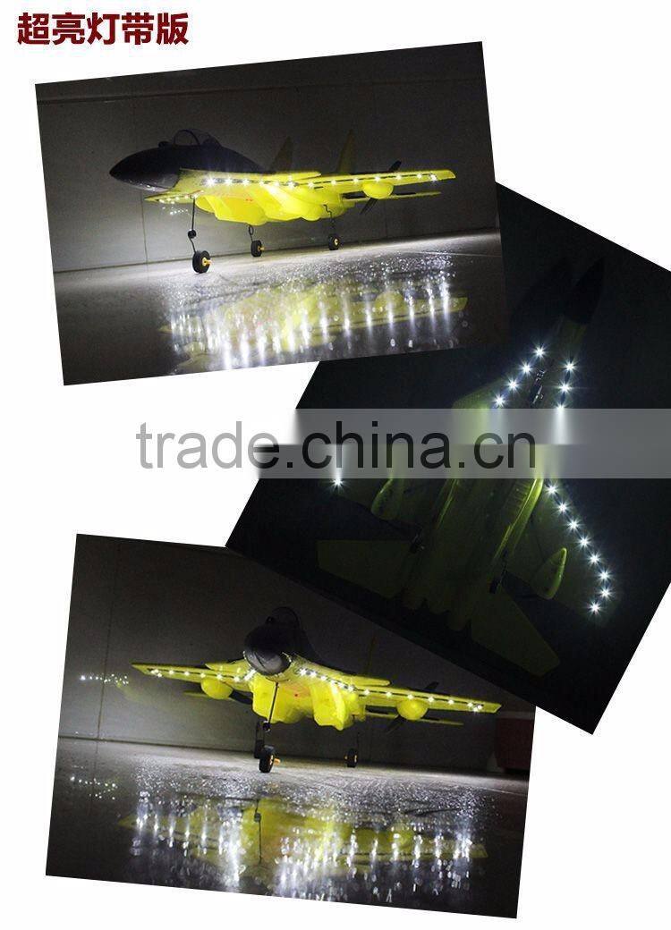 SU27/QJ15 Model Airplane, 2.4G Radio Control Toy Fighter, RC Stunt Flying Aircraft With LED Flashing Tape