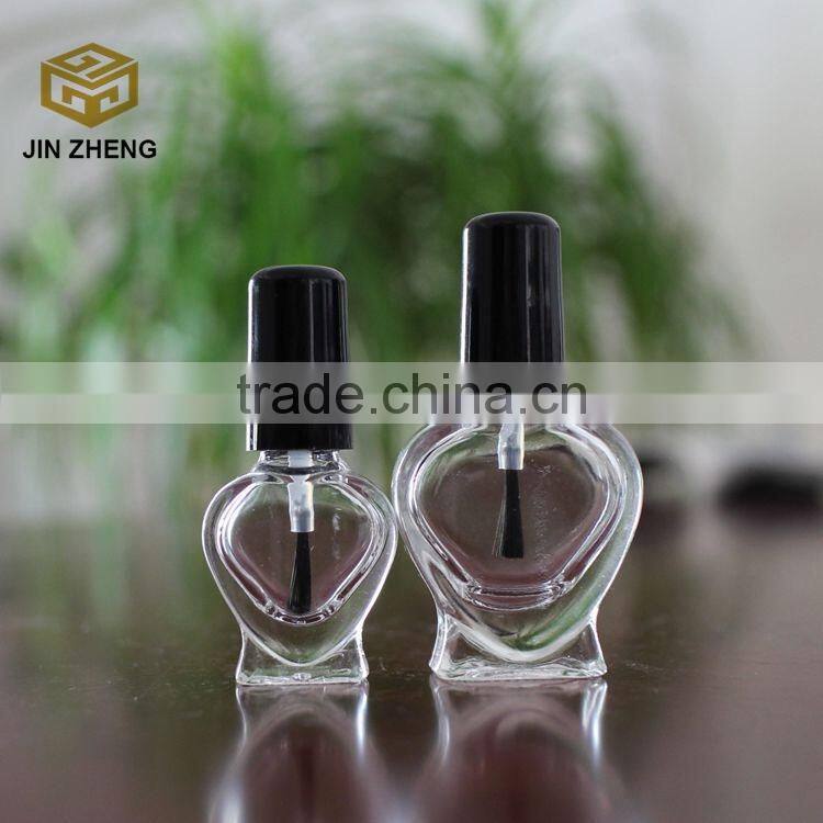 2015 hot selling heart shape 5ml 8ml empty nail polish glass bottle