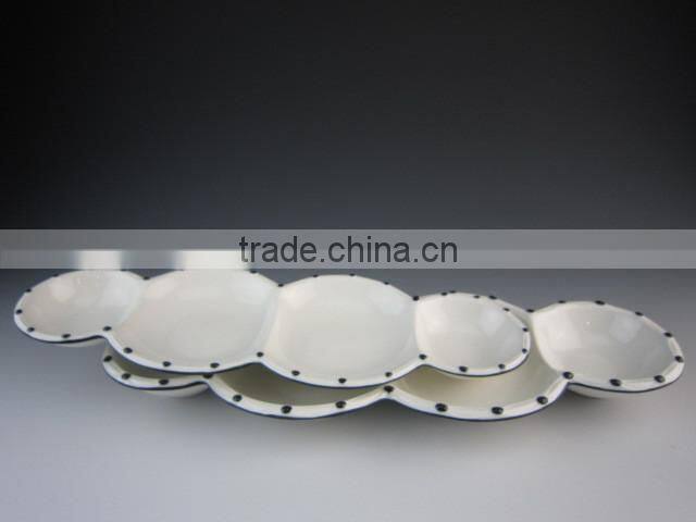 eco-friendly white porcelain plate round square oval leaf shape