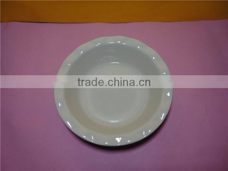 High quality wholesale red ceramic plate round pie plate