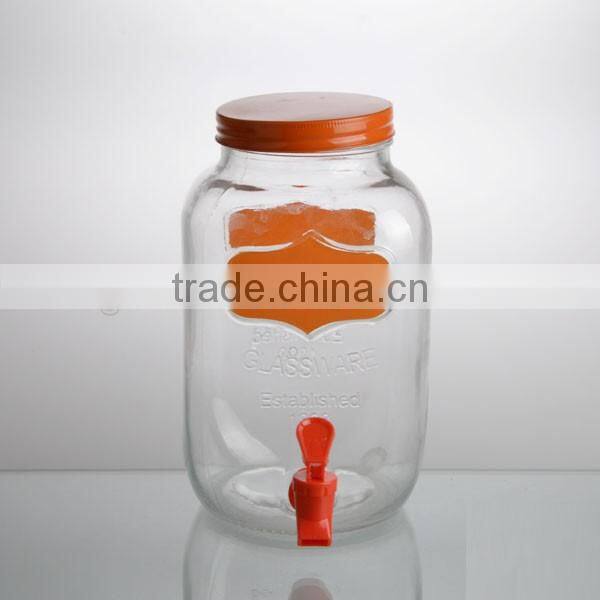 135oz glass dispenser place part paper orange transfer with orange tap