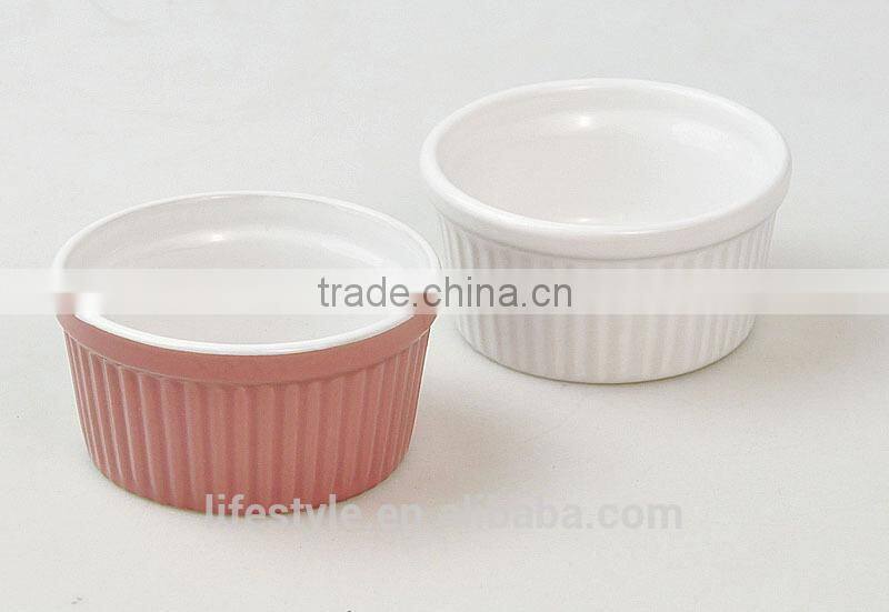 Ceramic Ramekin Bowl,Stoneware With Solid Color
