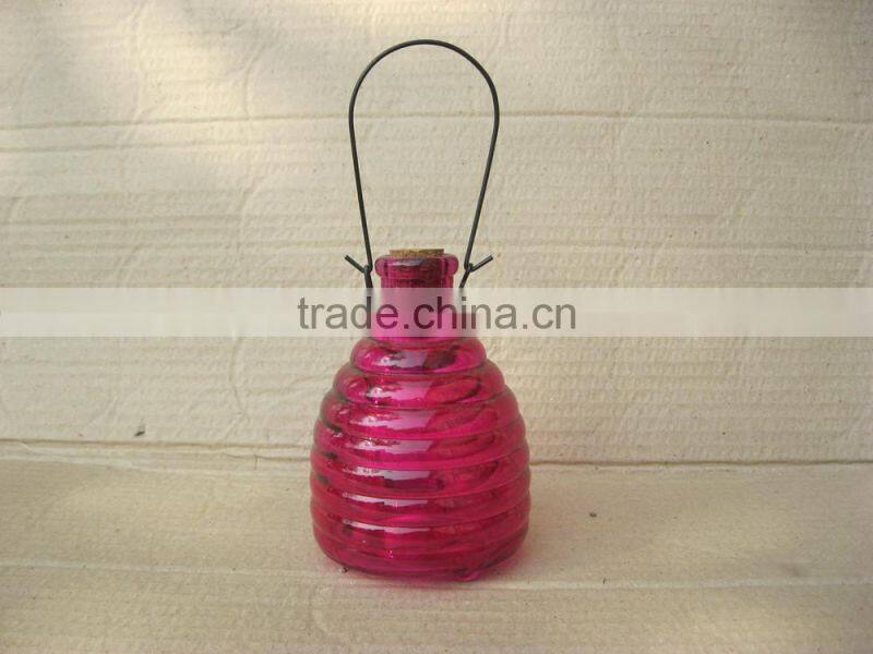 3 sizes Colored glass wasp trap hanging glass bee catcher, glass pest catcher