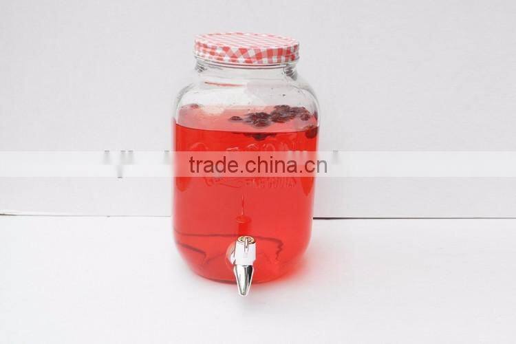 square clear glass juice dispenser for sale in bar party