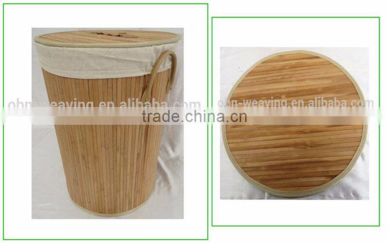 Large bamboo folding dirty cloth laundry basket