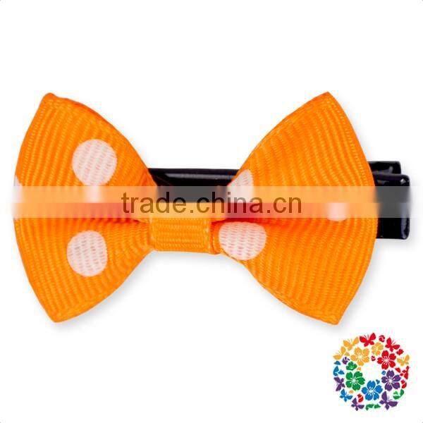 Satin Ribbon Violin Bow Hair White Dots Bow Hair Clip Cheap Hair Bow Tie