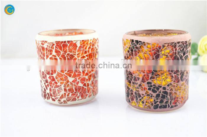 crackle glass votive candle holders