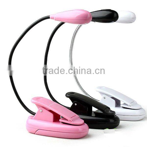 mini Flexible Head 2 LED Book Light With Clip