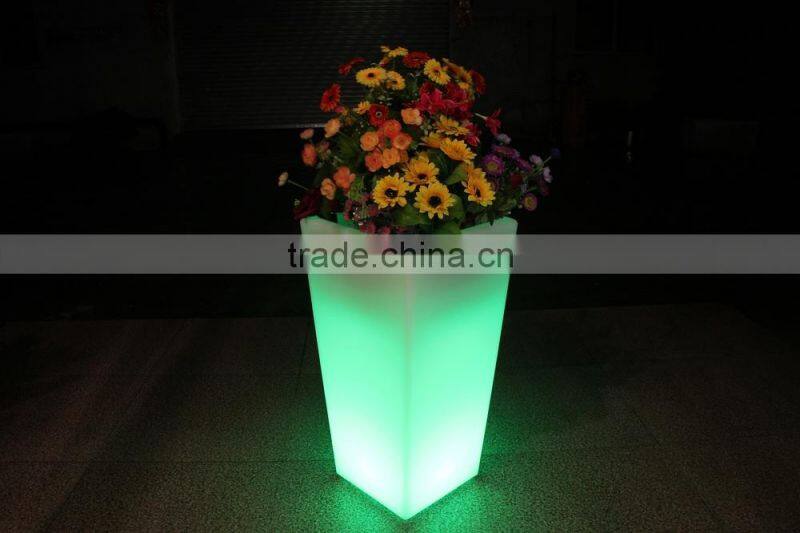 16 colors changing Remote control led light plastic flower pots, led ice bucket
