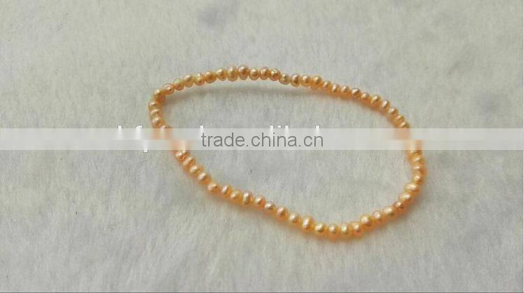 3-4mm pink baroque freshwater pearl bracelet