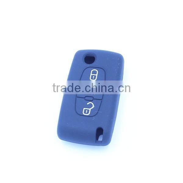 Car Silicone Remote Key Fob Cover For Peugeot 107 207 307 407 308 607 Citroen C1 C2 C3 C4 C5 C6 C8 3 Button Car Styling