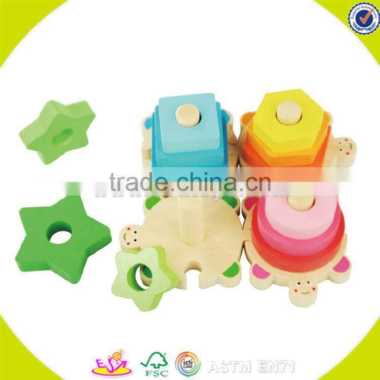wholesale kids geometry wooden blocks game fashion children wooden blocks game best sale baby stacking toy W13E063