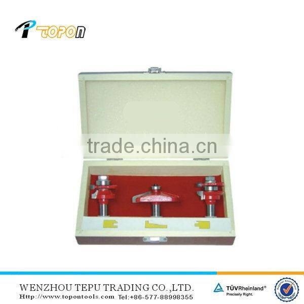 3pcs router bit set with wooden case