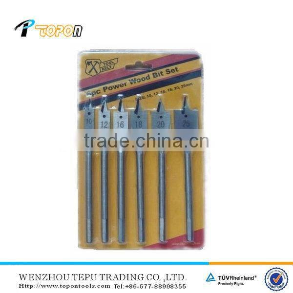 6PCS WOOD FLAT BIT SET