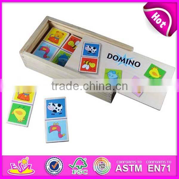 2015 New wooden custom dominoes for kids,wooden toy Popular domino for children,cute wooden domino set for baby WJ278285