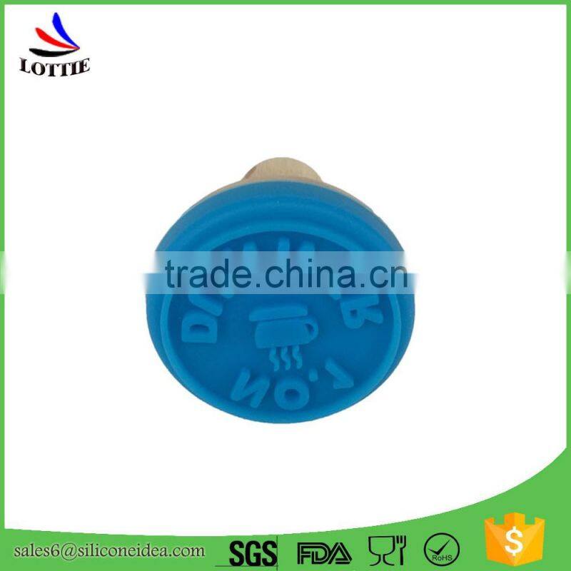 NEW wood handle custom cookie stamp silicone stamp soft and healthy