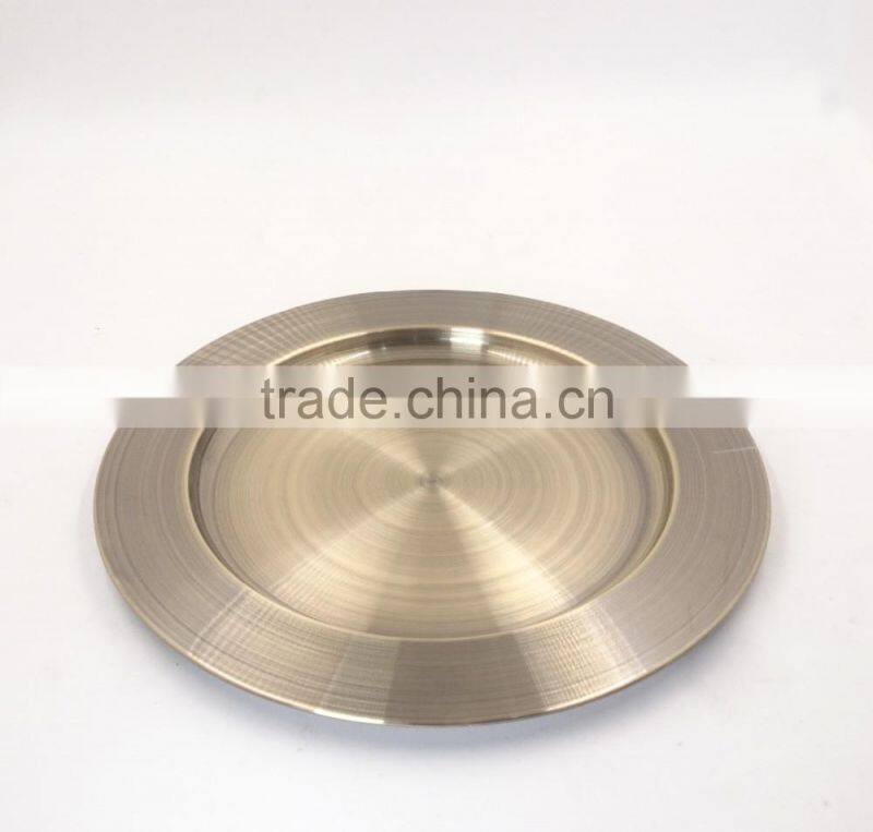 wholesale flat bottom elegant seafood tray/stainless steel salad plate set