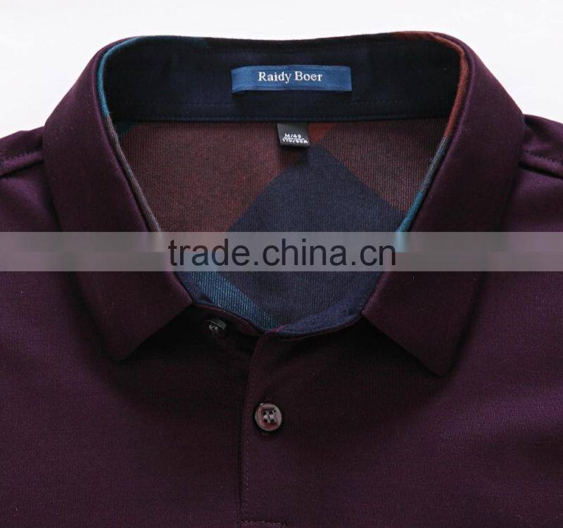 mens wholesale slim fit solid cotton long sleeve polo t shirt