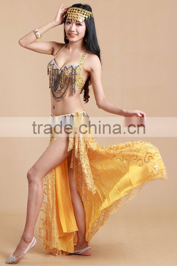 High quality sequin fringe dance top belly dancewear