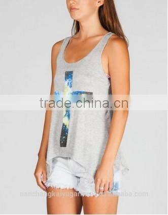 Newest Printing Lady Tank Top Dri Fit 100% Polyester tank Top