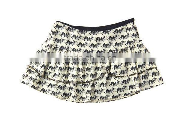 Pleates short ruffle print elegent high quality garment factory corset tutu skirt