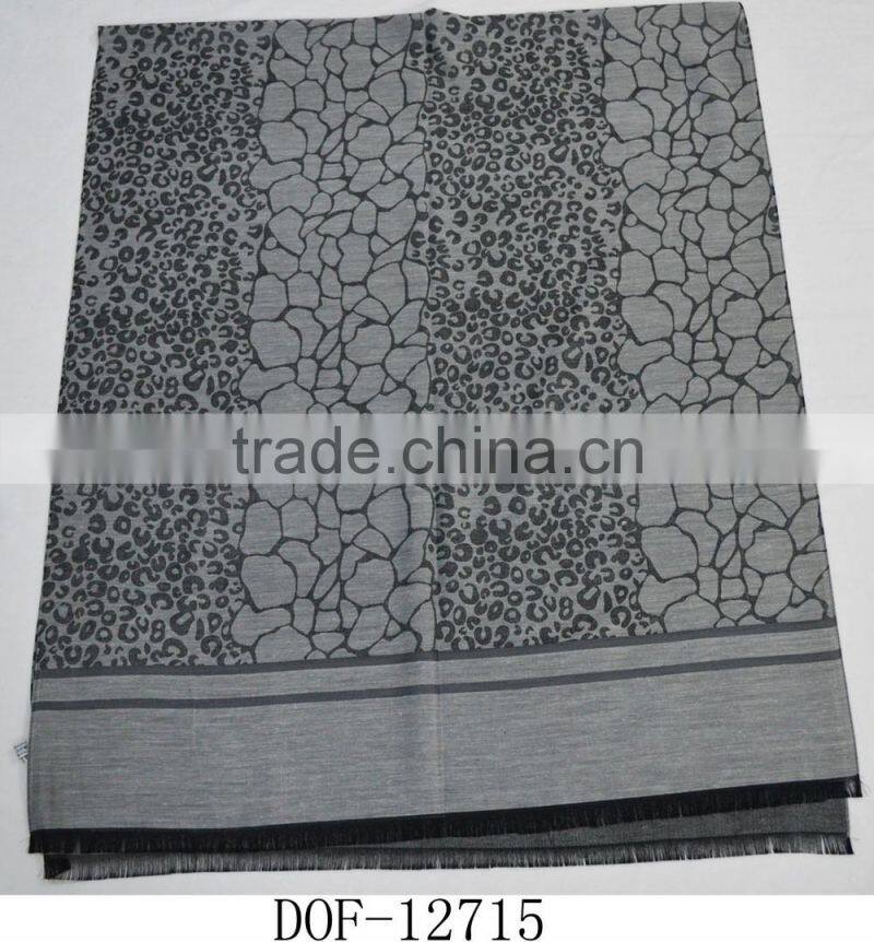 Spring new hot leopard jacquard scarf 100%viscose