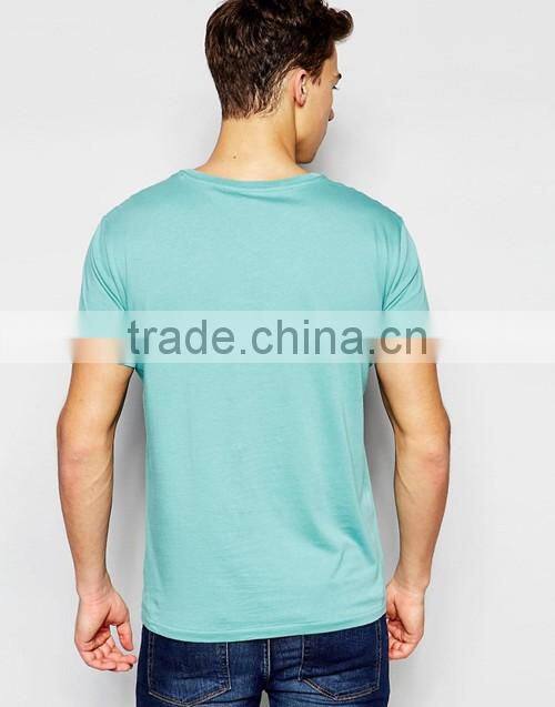 2016 Aqua V-neck t shirt men custom