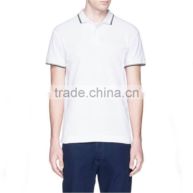 China wholesale blank white polo shirts cheap double collar polo shirt