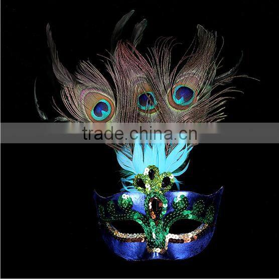 high end imitation feather headdress mask masquerade fashion cool indian white ball masks for party favor products 2016