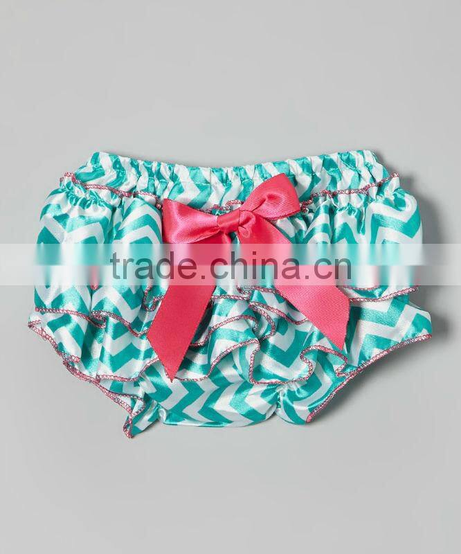 Chevron Satin Baby Diaper Cover Baby Bloomers Ruffle Pants
