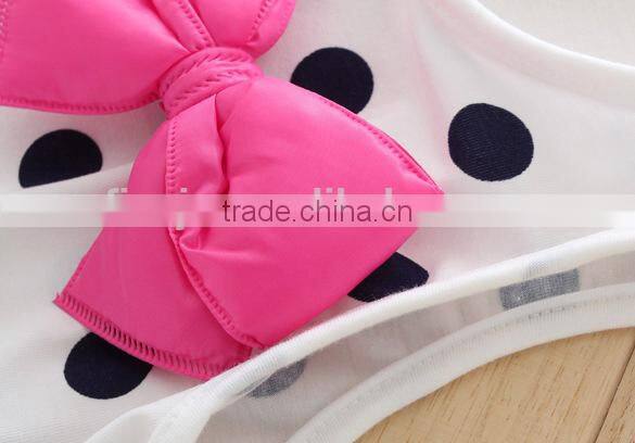 Latest designs children's girls summer Dot Bowknot Pattern princess tulle dress party Birthday Gift SV004111