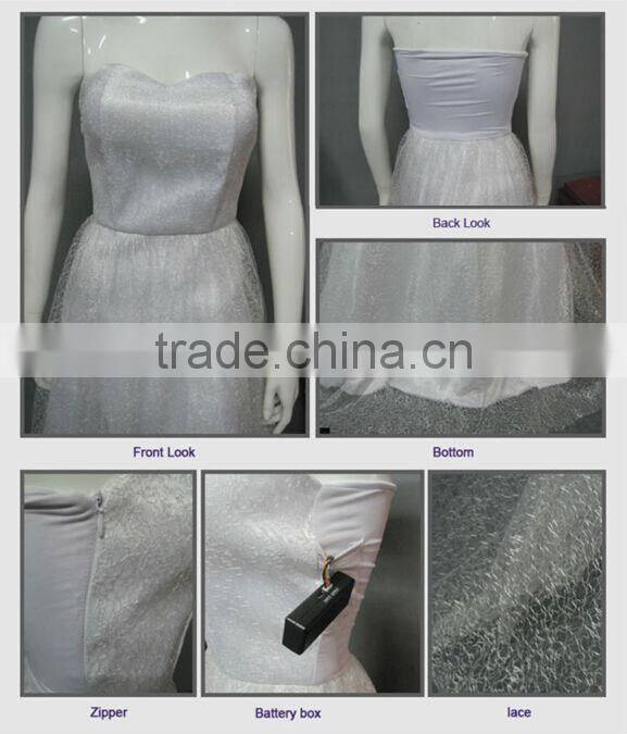 Expensive bridal flash wedding dress 2014 led light dress