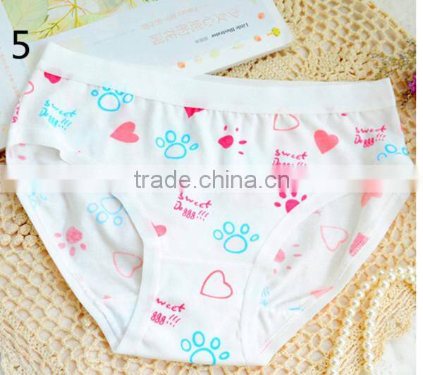 1pc 5 size cheap cotton mid waist breathable and comfortable girl underwear,lady underwear