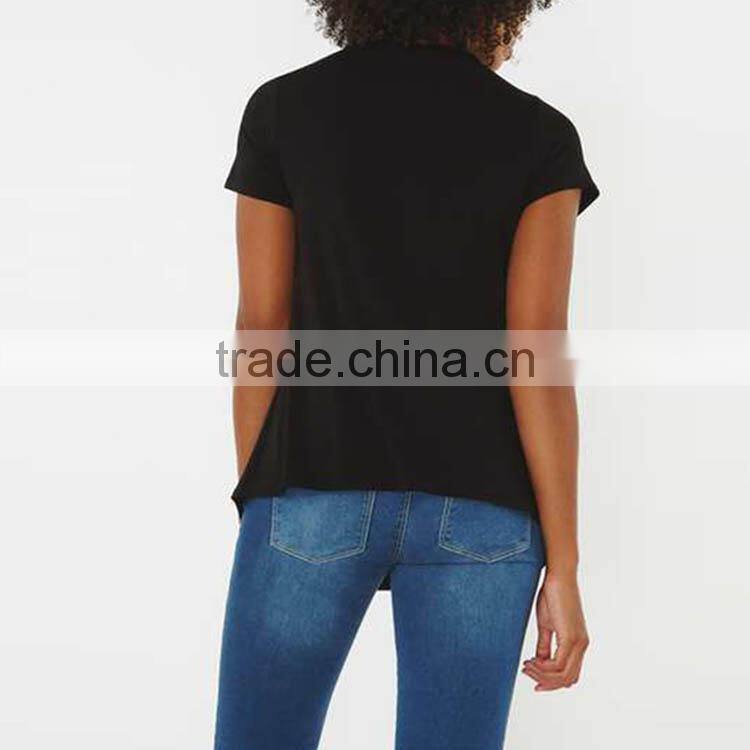 Black Jersey Top With Drawstring Tie Detailing Maternity Clothes Manufacturers