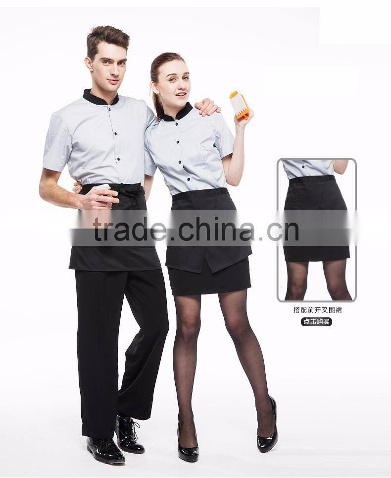 Juqian 2016 custom design restaurant hotel waiter waitress uniform