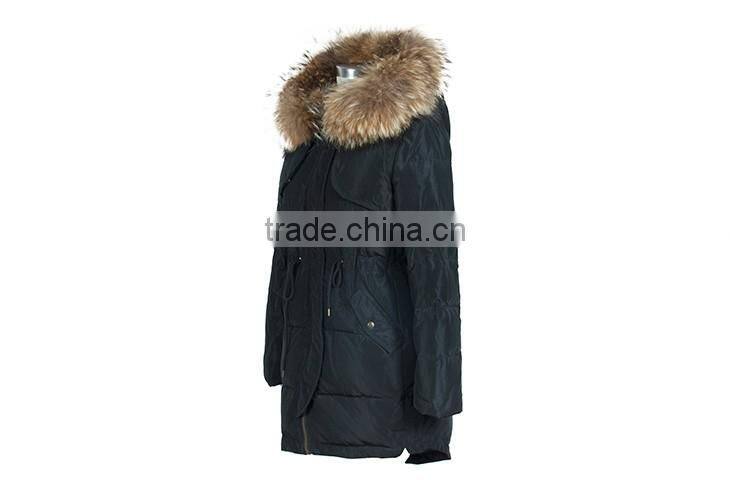 Womens faux fur coat long down coat with fur